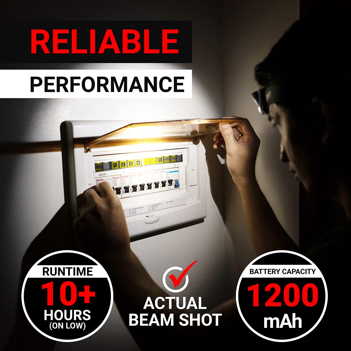 GearLight 2Pack LED Headlamp - Outdoor Camping Head Lamps with Adjustable Headband - Lightweight Battery Powered Bright Flashlight Headlight with 7 Modes and Pivotable Head and Red Light