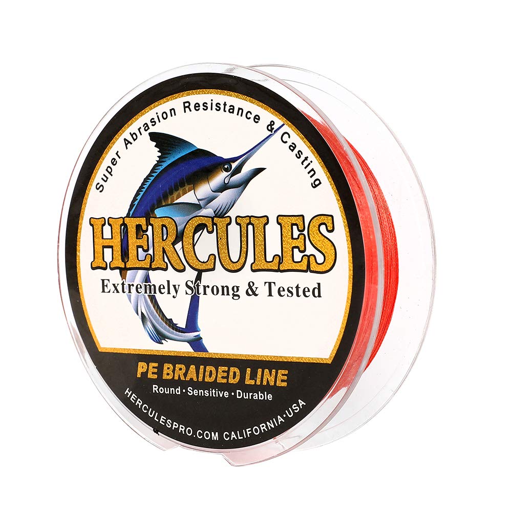 HERCULES Cost-Effective Super Cast 8 Strands Braided Fishing Line 10LB to 300LB Test for Salt-Water,109/328/547/1094 Yards(100M/300M/500M/1000M),Diam.#0.12MM-1.2MM,Hi-Grade Performance,Variety Colors