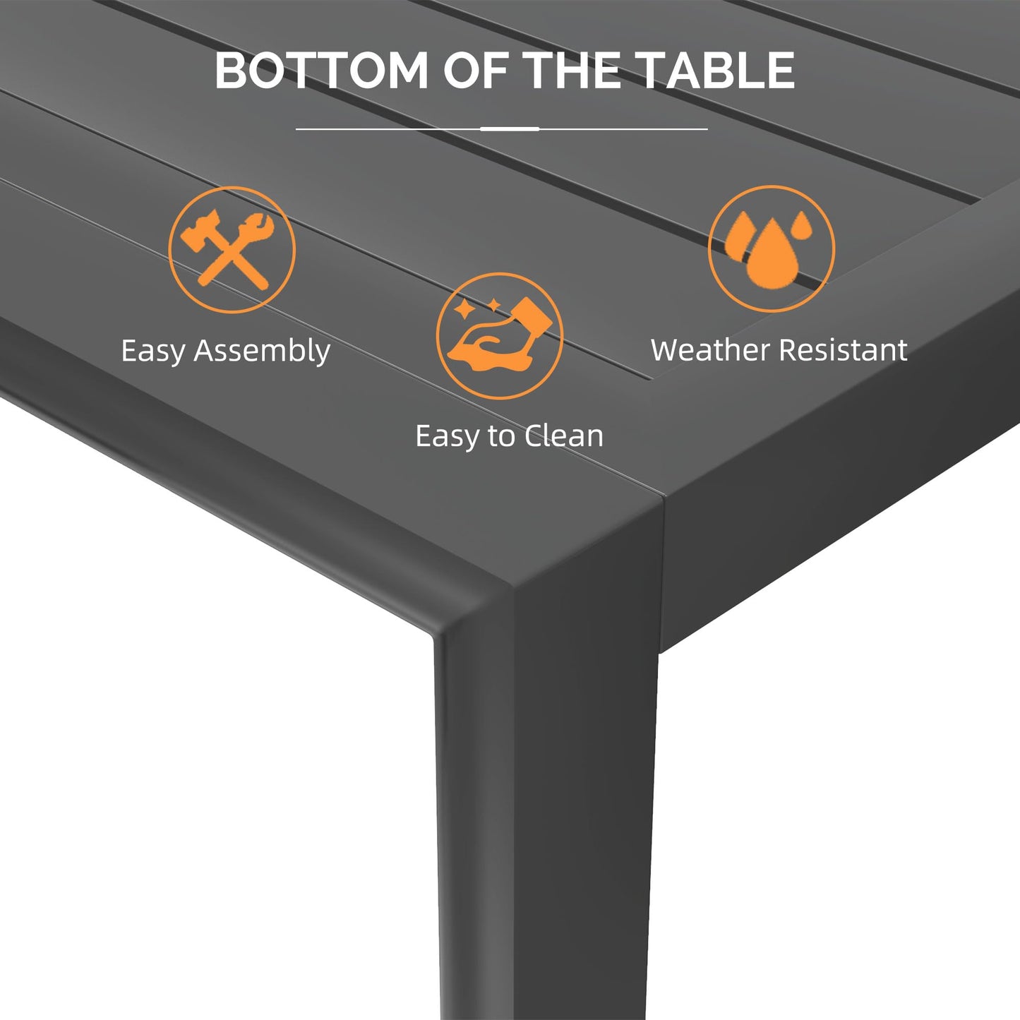 PURPLE LEAF 9 Pieces Outdoor Patio Dining Set with 8 Folding Portable Chairs and 1 Rectangle Aluminum Table, Foldable Adjustable High Back Reclining Chairs with Soft Cotton-Padded Seat, Grey
