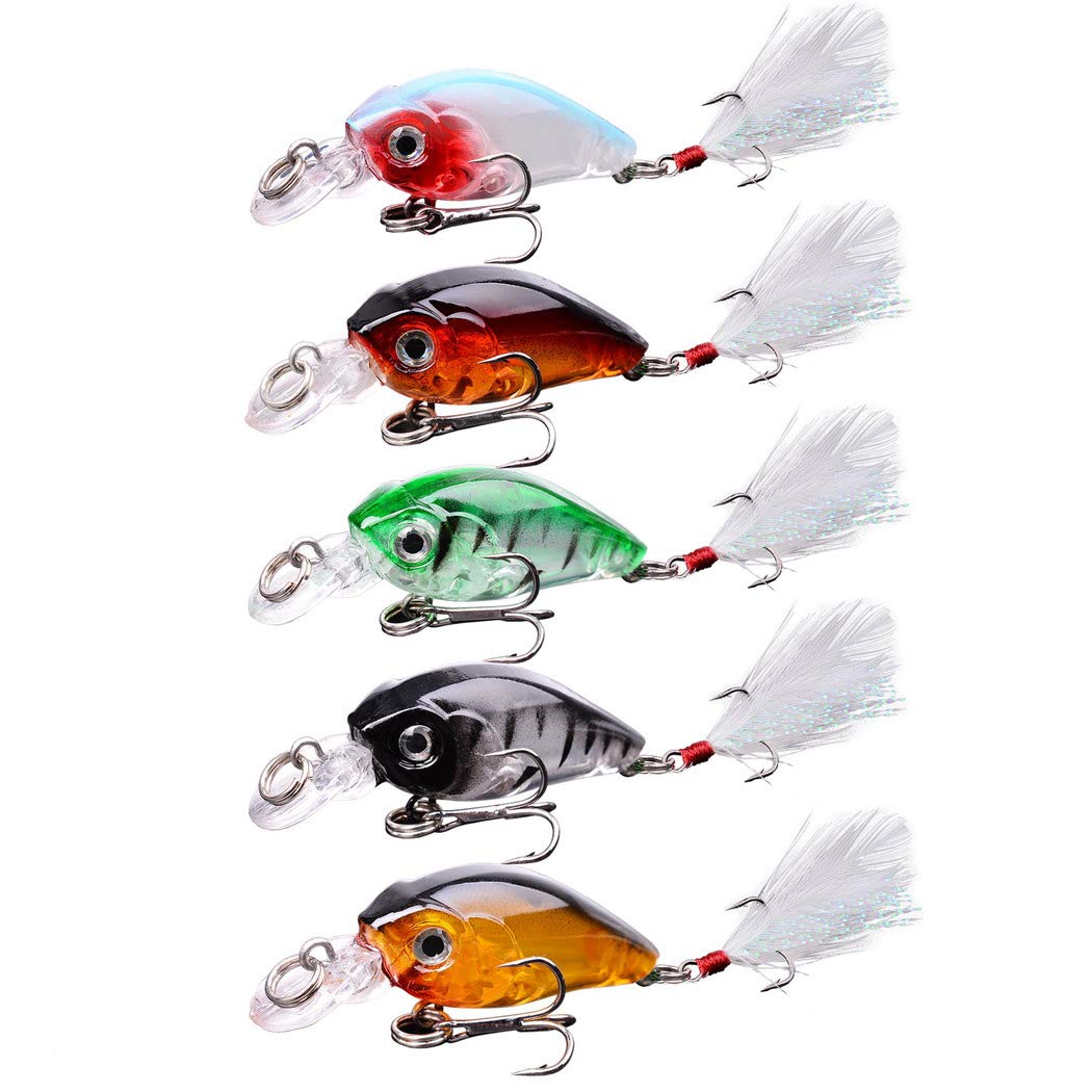 Fishing Lures Kit Mixed Including Minnow Popper Crank Baits with Hooks for Saltwater Freshwater Trout Bass Salmon Fishing