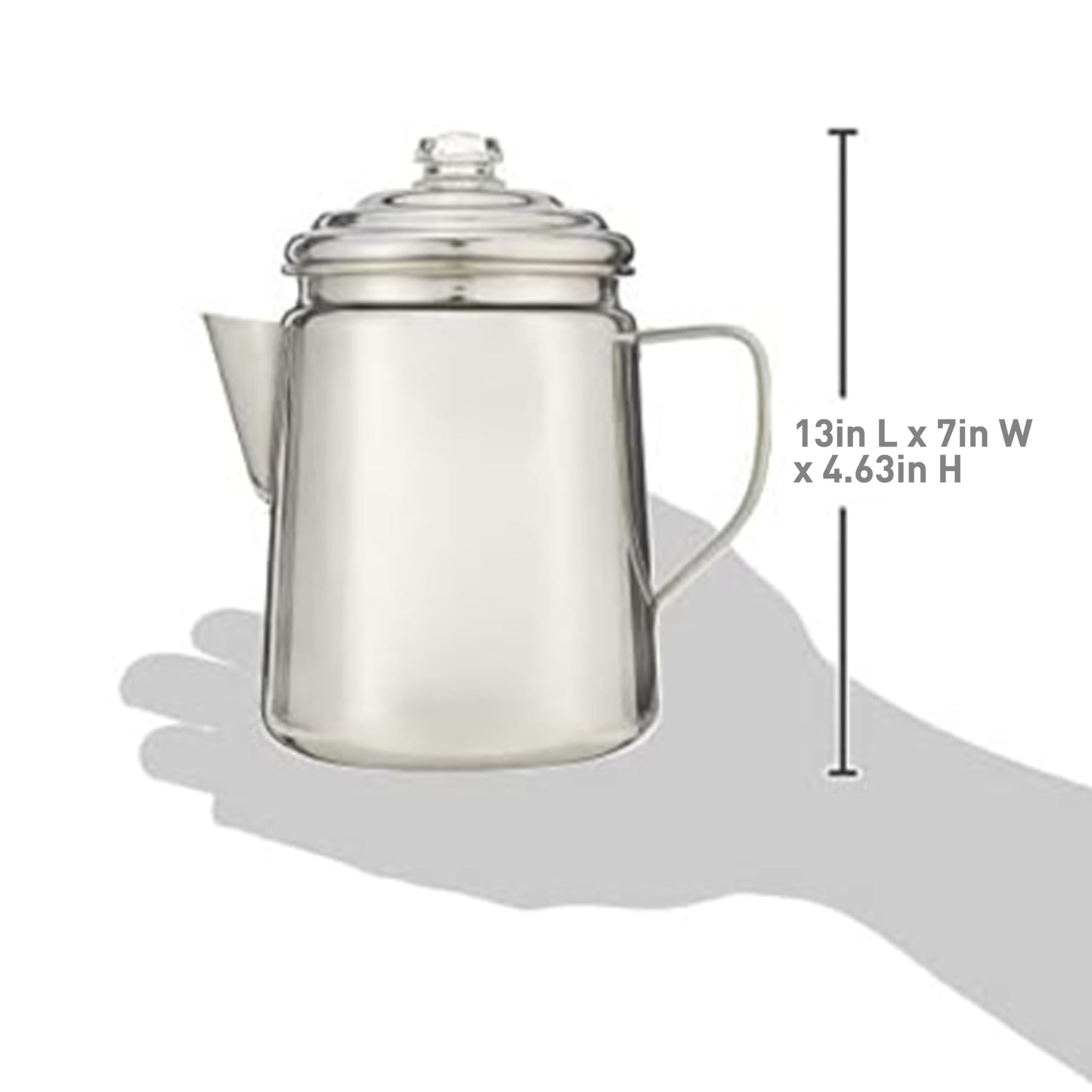 Coleman Stainless Steel Coffee Percolator, 12-Cup Capacity Durable Outdoor Coffee Maker for Camping, Backpacking, RV, Stovetop, Campfire, & More, No Filters Needed