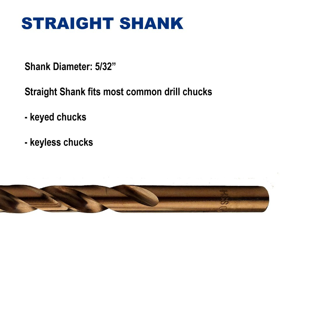 1/4-Inch Cobalt Steel M35 Jobber Length Twist Drill Bits for Hard Metal, Stainless Steel, Pack of 12