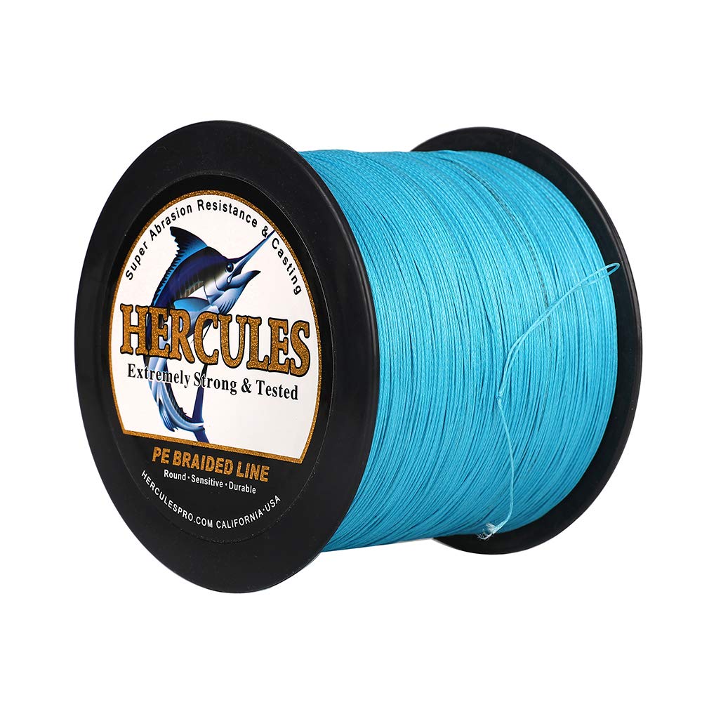 HERCULES Cost-Effective Super Cast 8 Strands Braided Fishing Line 10LB to 300LB Test for Salt-Water,109/328/547/1094 Yards(100M/300M/500M/1000M),Diam.#0.12MM-1.2MM,Hi-Grade Performance,Variety Colors