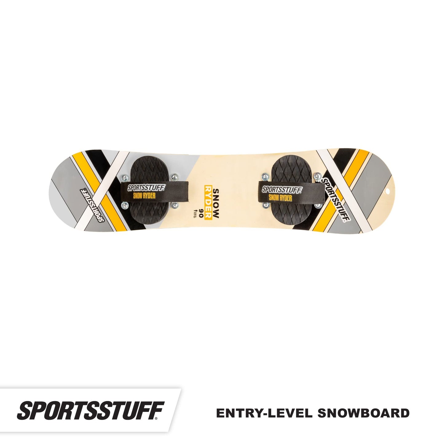 SportsStuff Snow Ryder, Hardwood Snowboard, Perfect for Beginners and Backyard Fun YELLOW 90cm