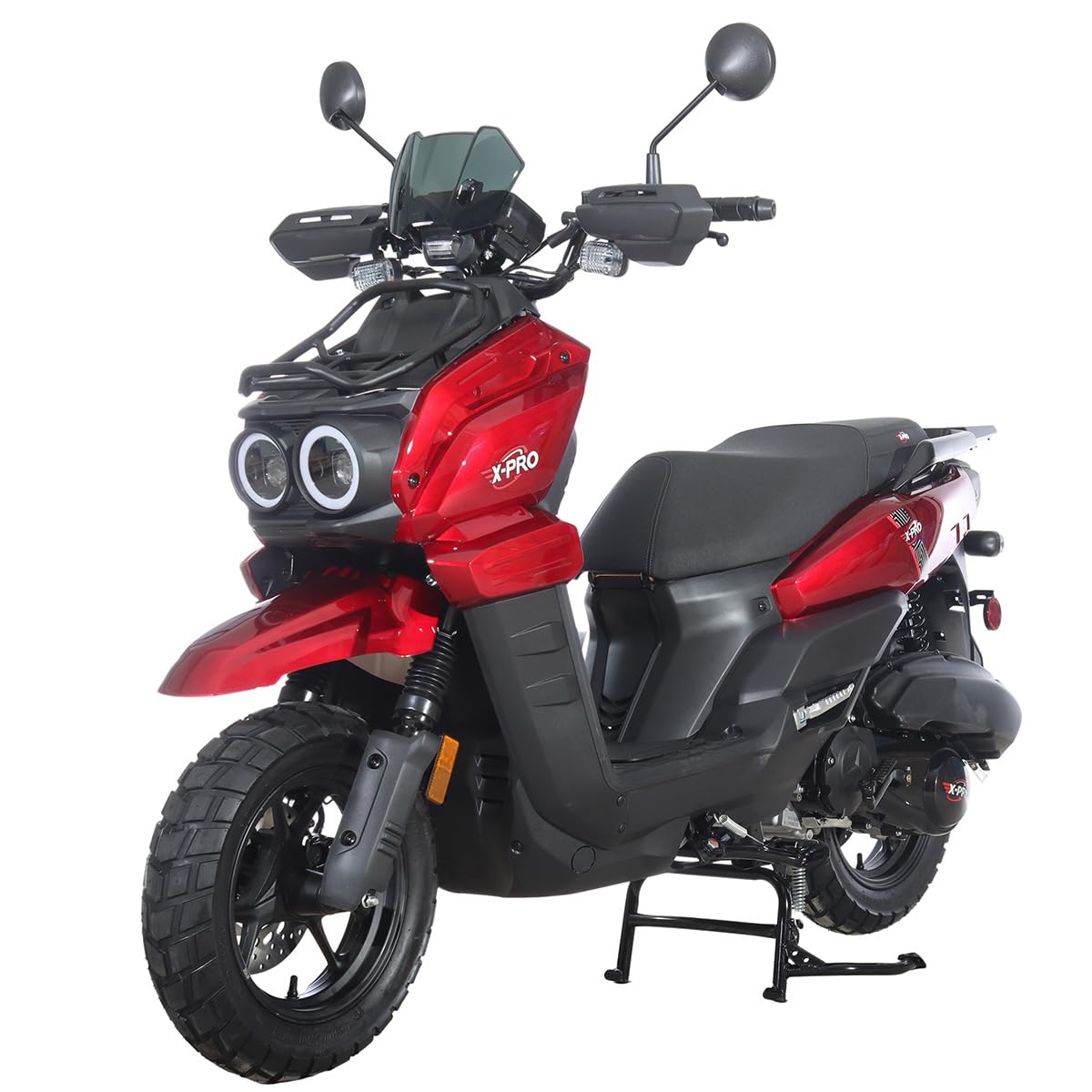 X-PRO Tank 200 Gas Moped Adult Gas Street Moped with 12" Wheels! LED Headlight!