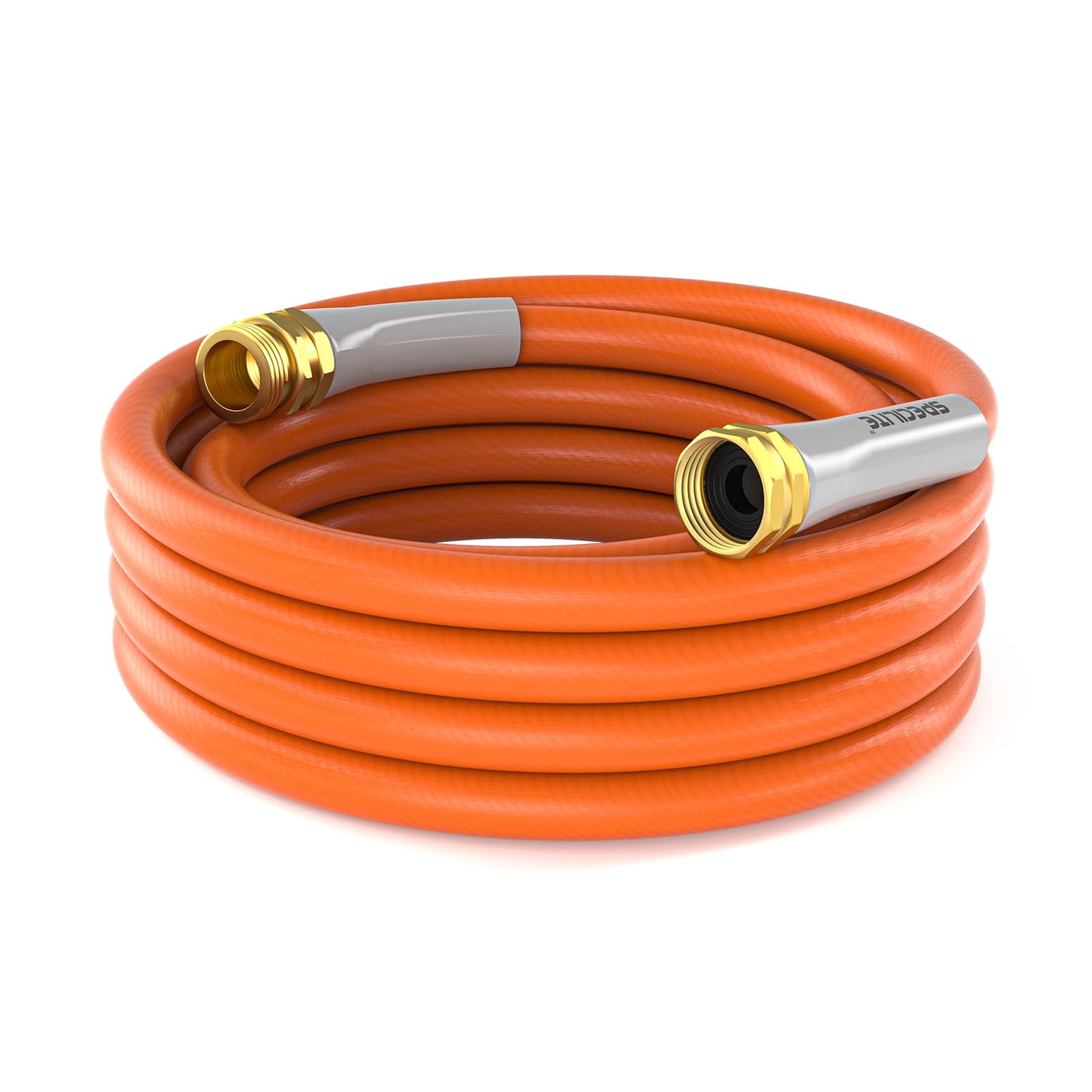 Garden Hose 50 ft x 5/8 in Heavy Duty, Flexible and Lightweight Water Hose, Burst 600 psi, Kink-less Hybrid Rubber Hose for Backyard, 3/4'' Brass Fittings