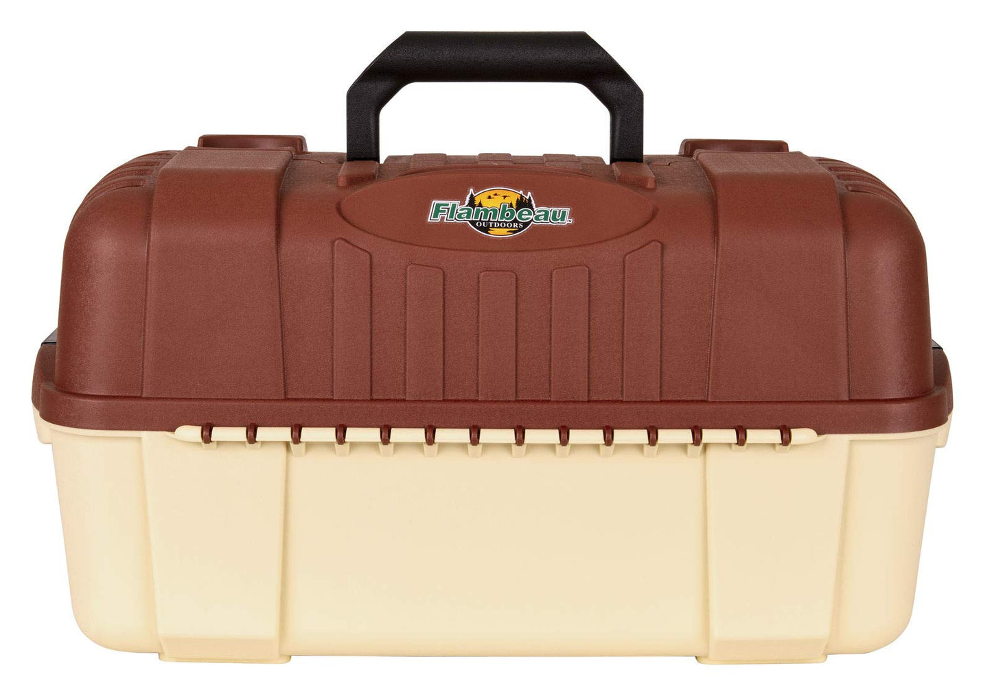 Flambeau Outdoors 2059 Hip Roof 7-Tray Fishing Tackle Box - Large Portable All-Weather Fishing Lure Organizer, 61 Compartments, Maroon/Tan