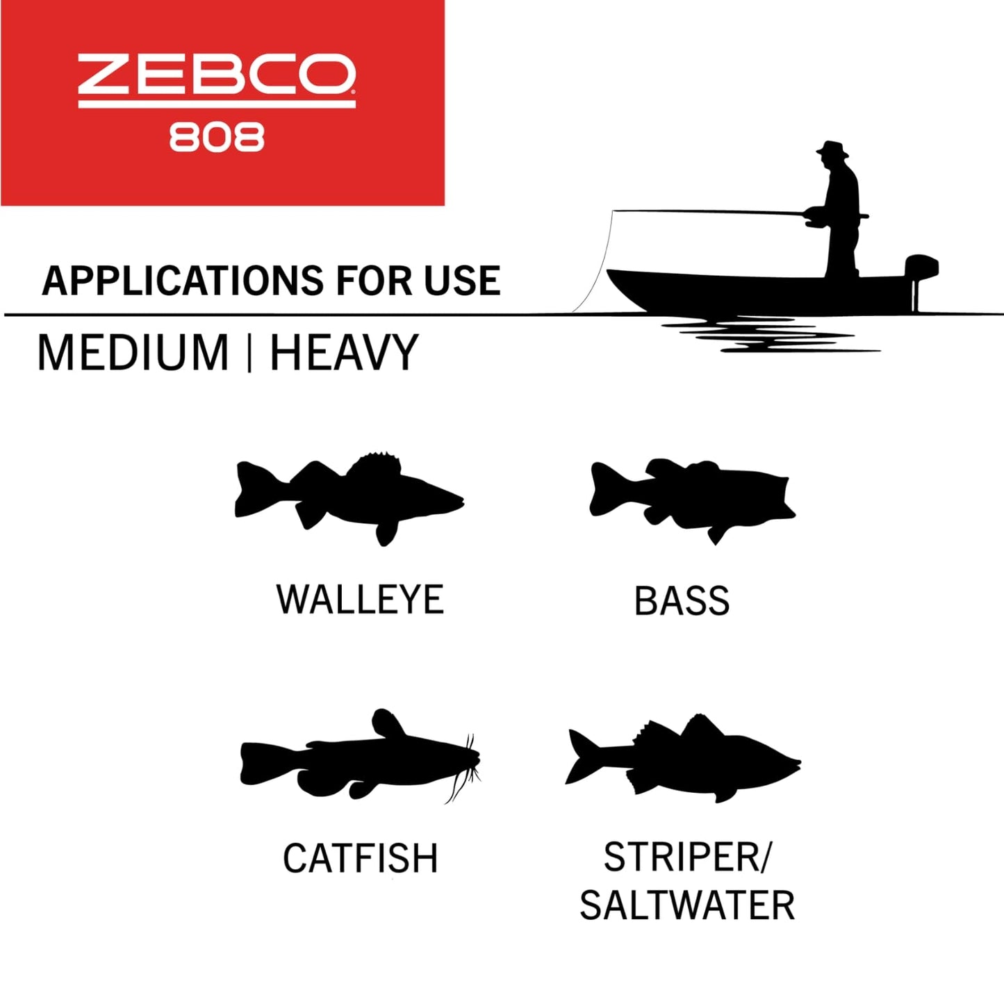 Zebco 808 Saltwater Spincast Reel and Fishing Rod Combo, 7-Foot 2-Piece Fishing Pole, Size 80 Reel, Changeable Right- or Left-Hand Retrieve, Pre-Spooled with 20-Pound Zebco Line, Black