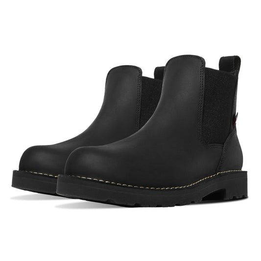 Danner 6” Bull Run Chelsea Work Boots for Men - Oiled Full-Grain Leather Upper with Mesh Lining, 3-Density Cushion Footbed, and Non Slip Wedge Outsole