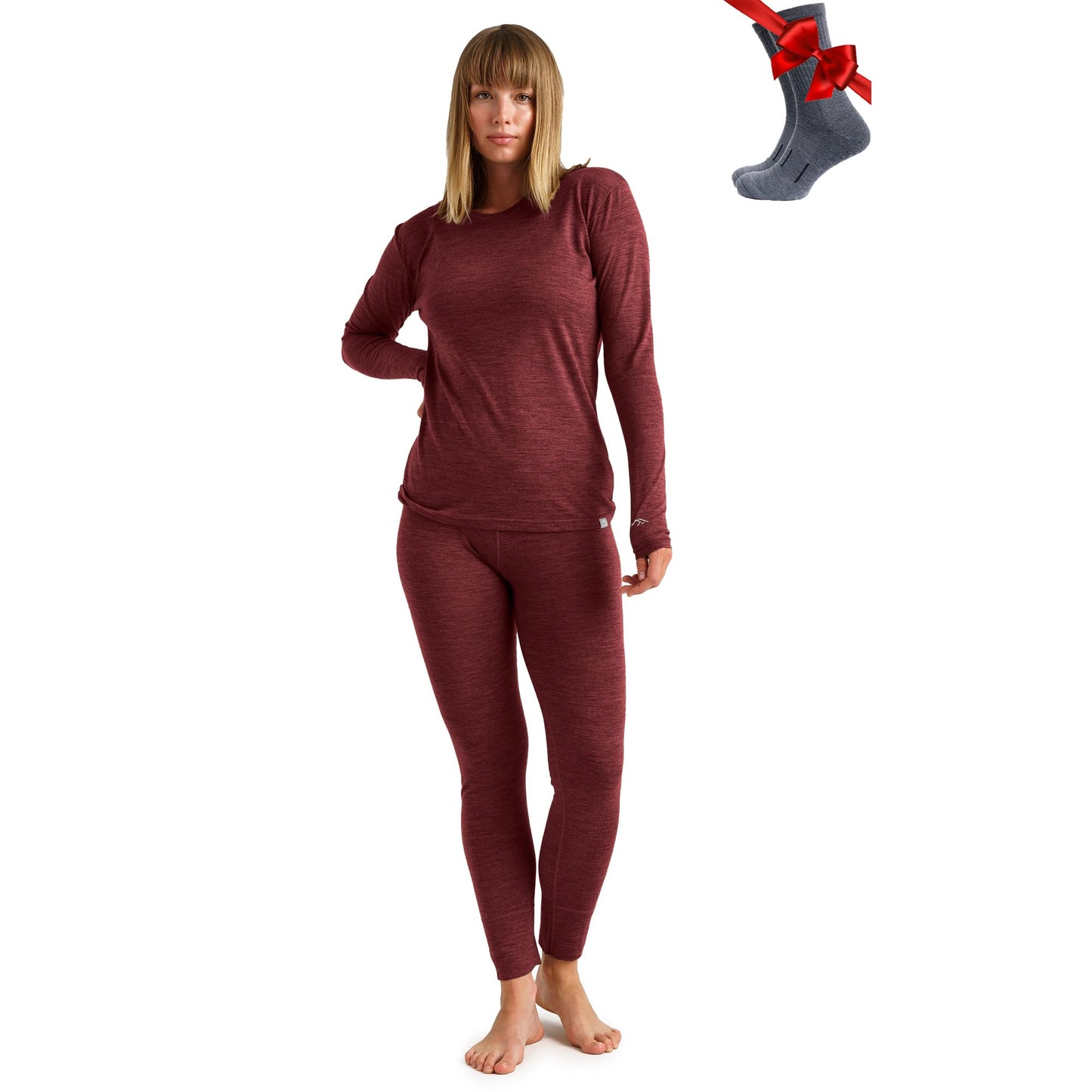 Merino.tech Merino Wool Base Layer Women Set - Heavyweight, Lite, Midweight Merino Thermal Underwear For Women Top, Bottom