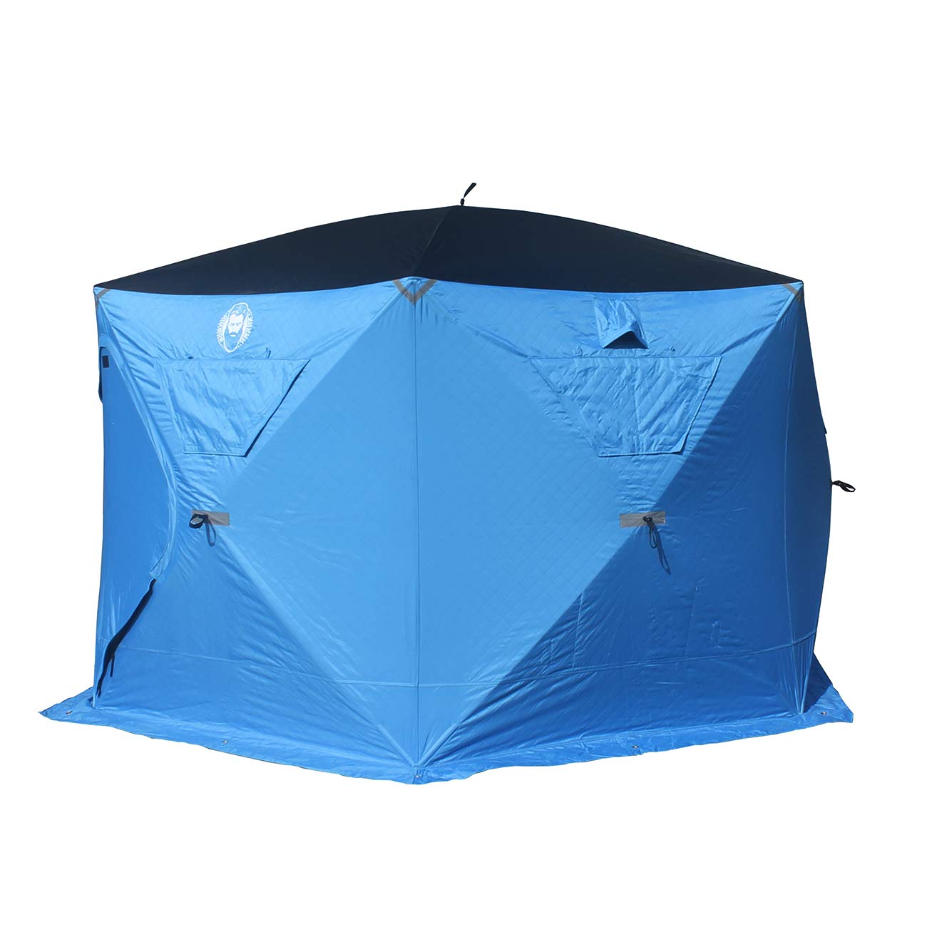 6 Person Portable Ice Fishing Shelter with 2 Big Doors-Diamond Door Guard System Ice Fishing Camping Tent