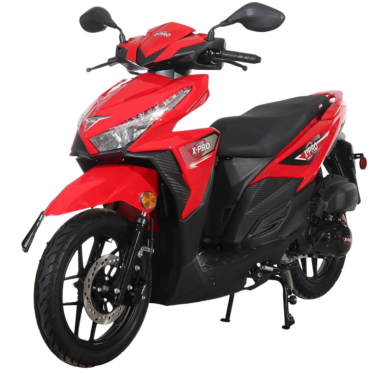 X-PRO Orion 200 Gas Moped Adult Gas Street Moped with 14" Wheels! LED Headlight!