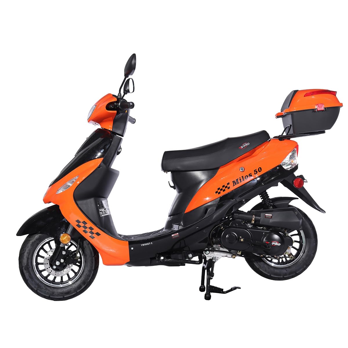 X-PRO Milos 50 Moped with 10" Aluminum Wheels, Electric/Kick Start! (Red)
