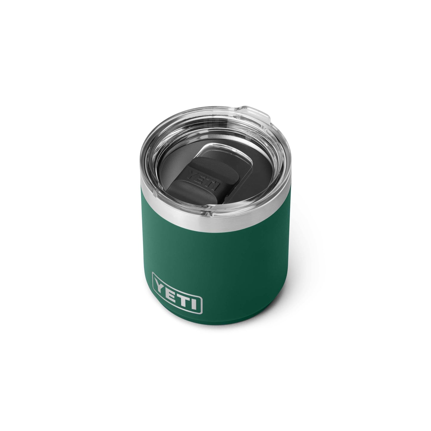 YETI Rambler 10 oz Stackable Lowball 2.0, Vacuum Insulated, Stainless Steel with MagSlider Lid, Black Forest Green