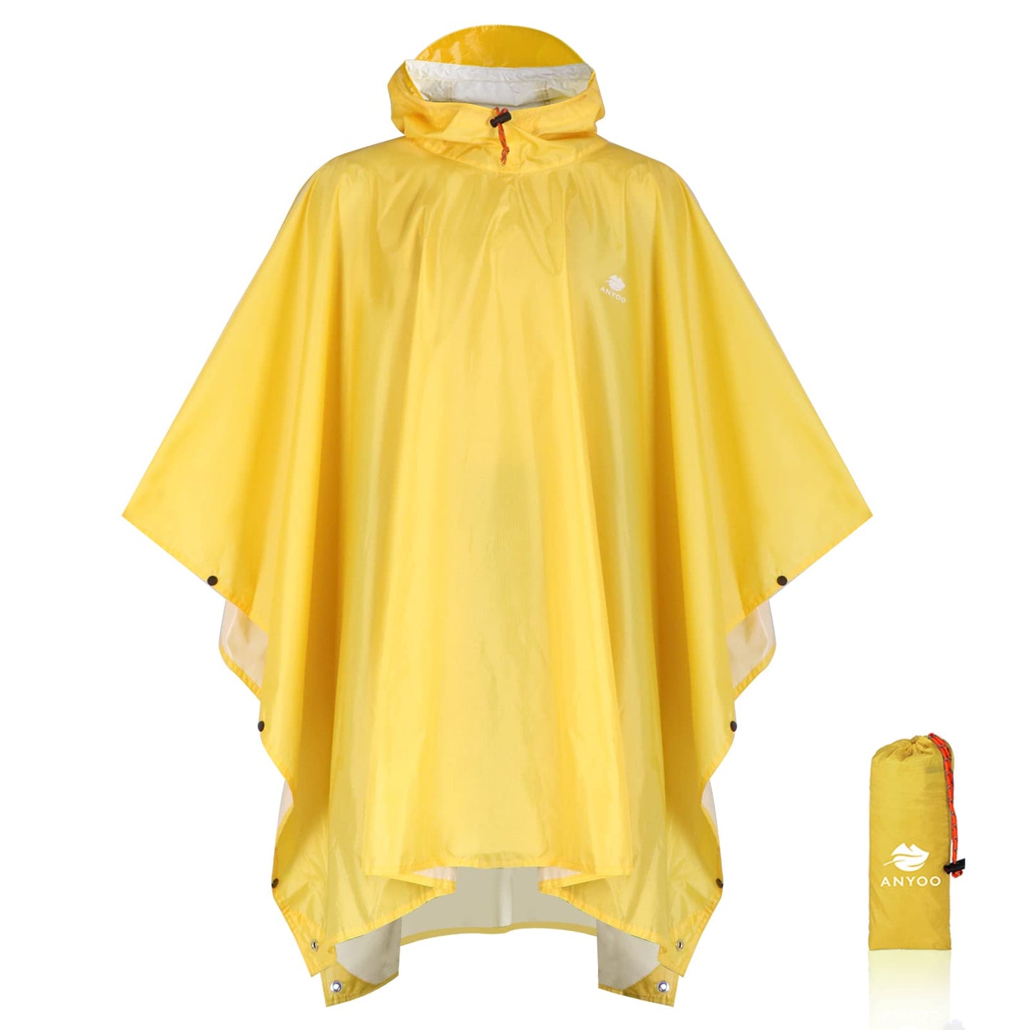 ANYOO Hooded Rain Poncho for Adults Waterproof Lightweight Rain Coat for Men Women Reusable Rain Jacket for Emergency Outdoor