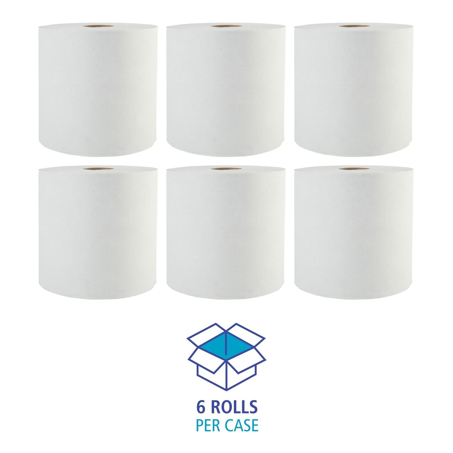 Boardwalk 17GREEN Boardwalk Green Universal Roll Towels, Natural White, 8"x800ft (Case of 6 Rolls)
