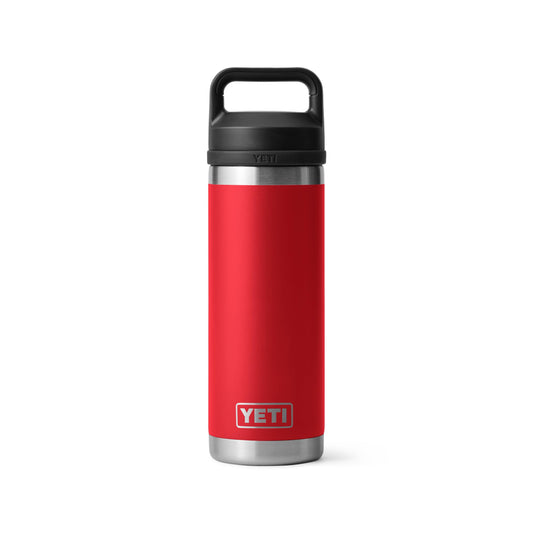 YETI Rambler 18 oz Bottle, Leakproof, Vacuum Insulated, Stainless Steel with Chug Cap, Rescue Red