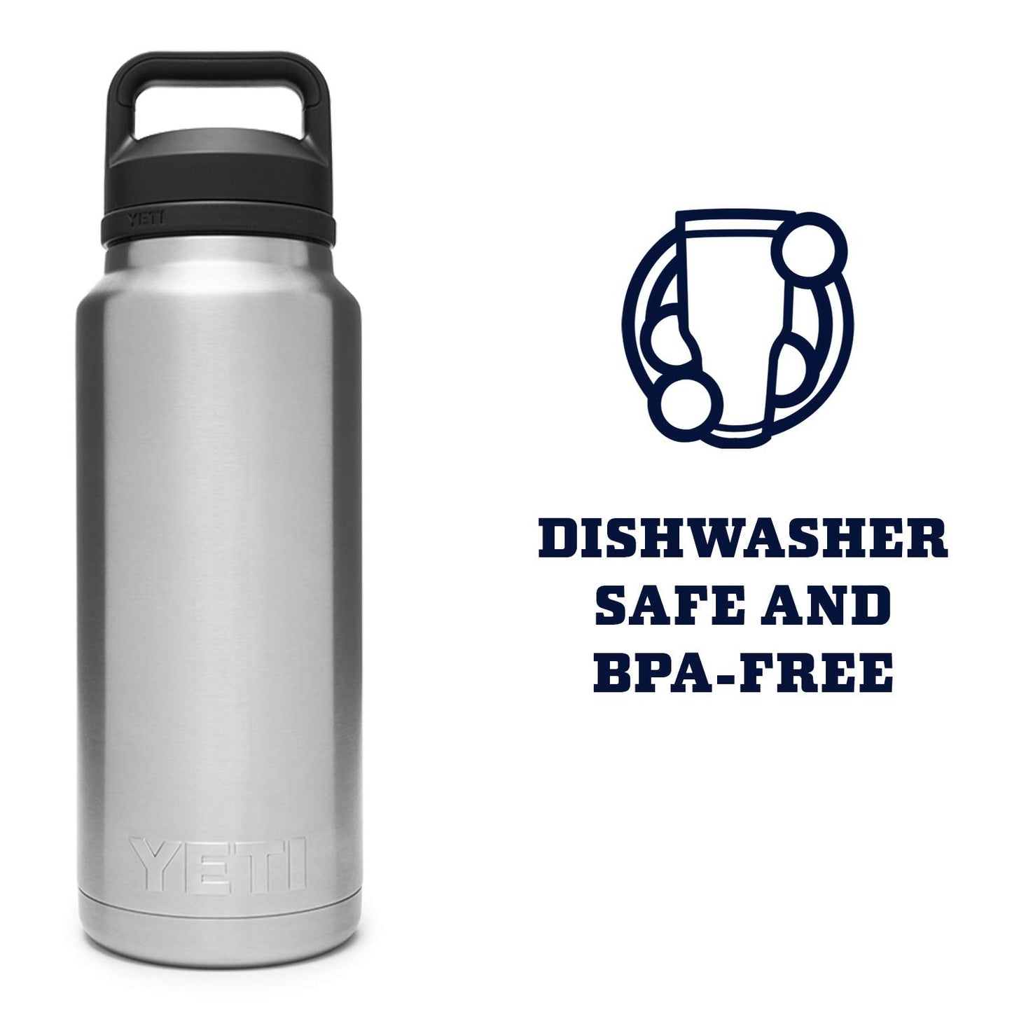 YETI Rambler 36 oz Bottle, Vacuum Insulated, Leakproof, Stainless Steel with Chug Cap