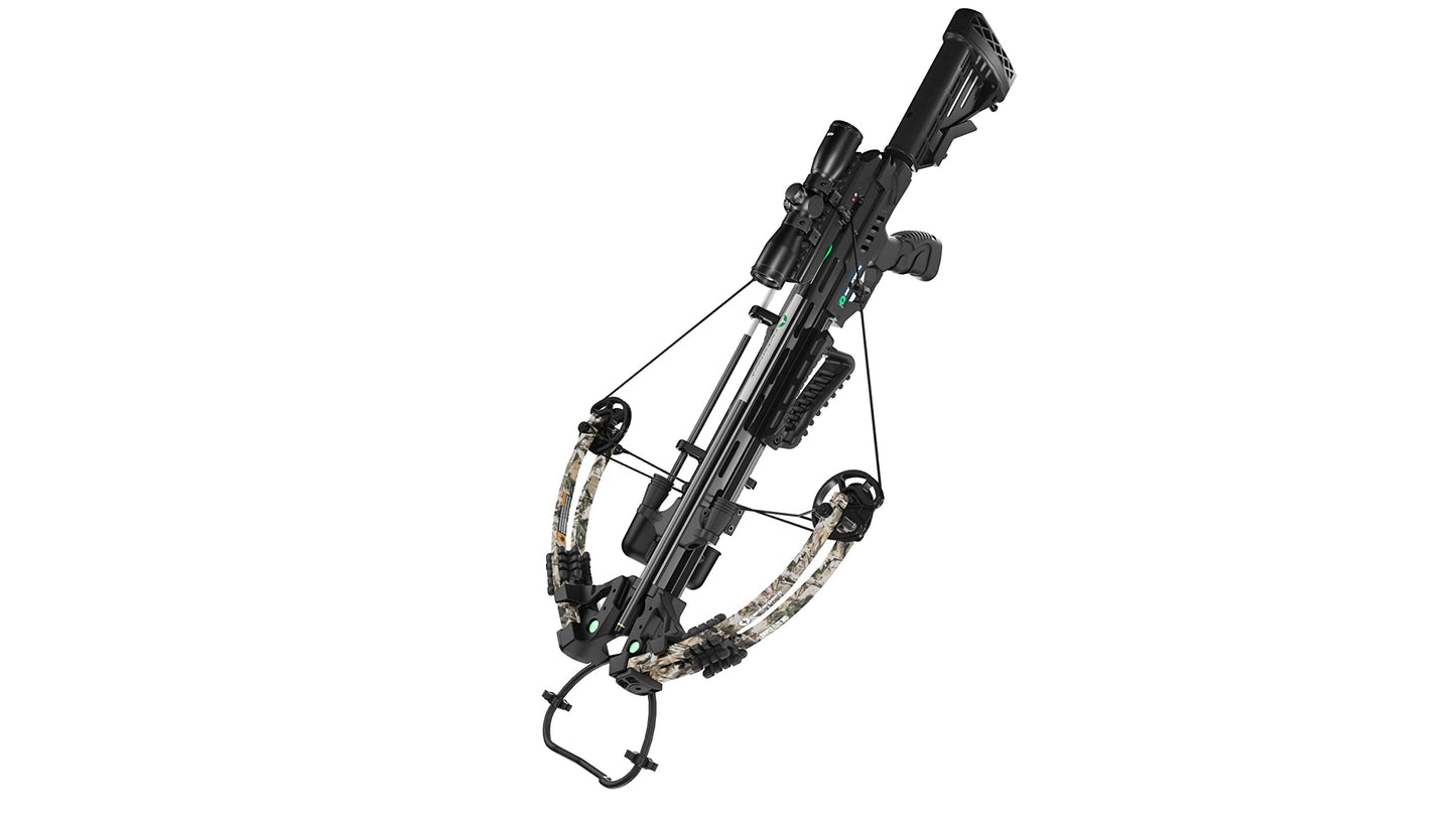 CenterPoint Archery Sniper Elite 385 Crossbow Package C0004 With 4x32mm Scope, Quiver And Arrows, Black/Camo