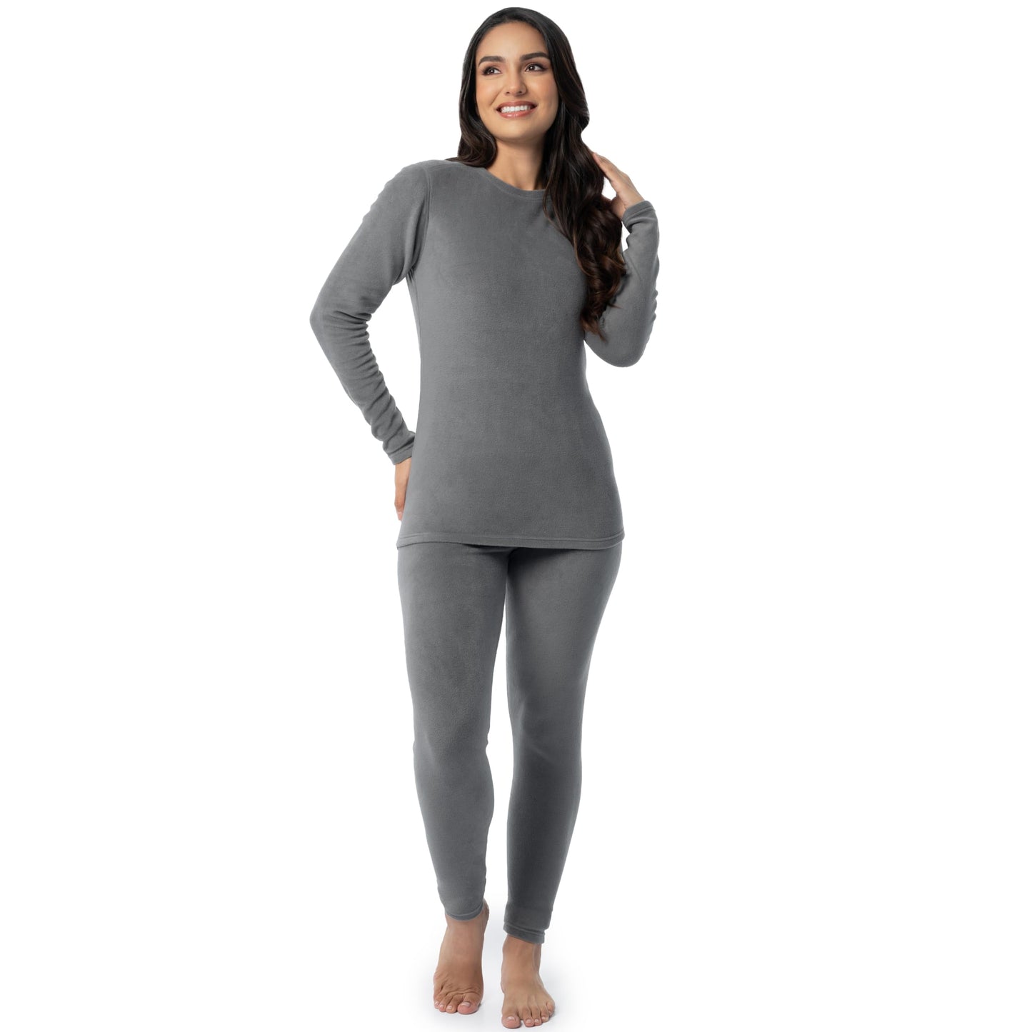 Fruit of the Loom Women's Stretch Fleece Lined Thermal Long Johns Underwear Set