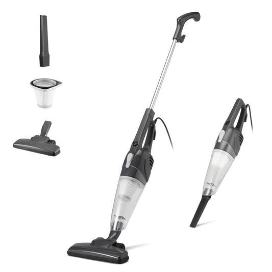 Amazon Basics 2-in-1 Corded Stick Vacuum Cleaner, Converts to Handheld, Lightweight (3.9 LBS), with Washable Filter, Crevice Tools, 0.5L Dust Cup, Self-Standing, 19.7-Ft Cord, 300W, Black