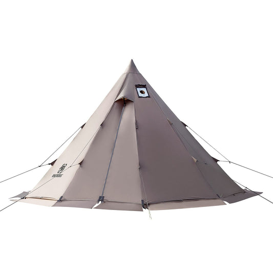 OneTigris Rock Fortress Hot Tent With Stove Jack, 4 Season, 4-6 Person Tipi for Camping, Backpacking, Hunting, Fishing - Waterproof, Wind-Proof