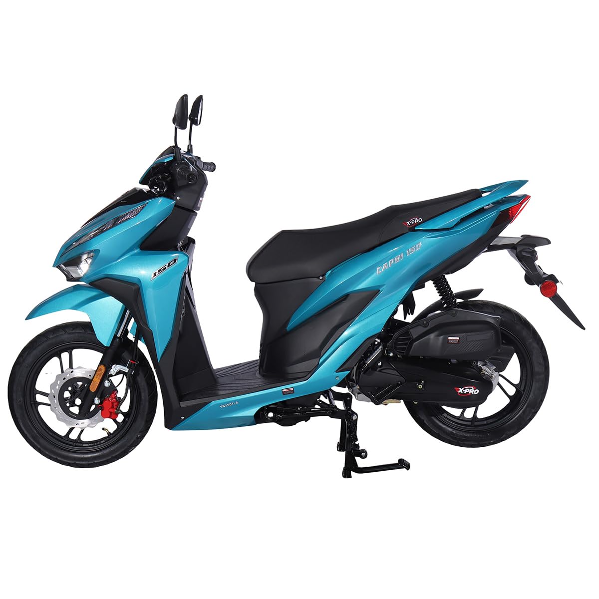 X-PRO Capri 150cc Moped with 14" Aluminum Wheels, Electric/Kick Start! (Black)