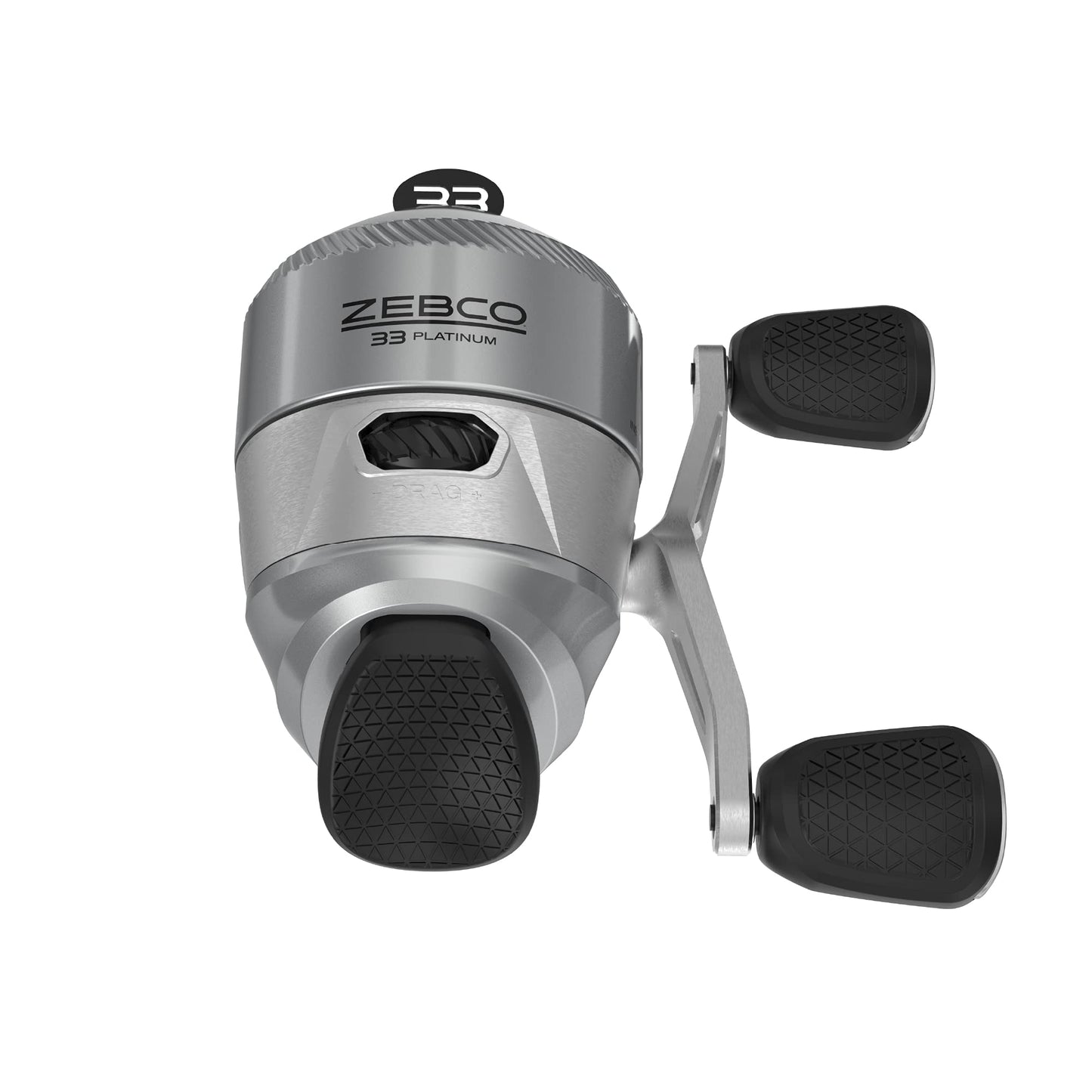 Zebco 33 Platinum Spincast Fishing Reel, Size 30 Reel, Right or Left-Hand Retrieve, 4.7:1 Gear Ratio, Pre-spooled with 10 lb Zebco Cajun Line, Silver