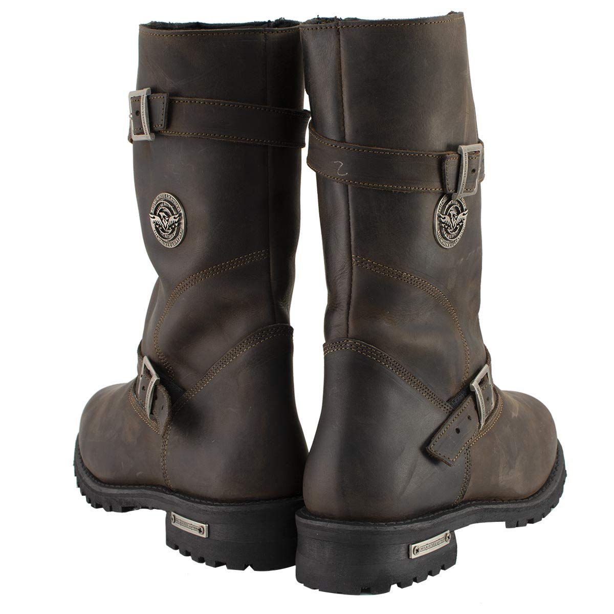 Milwaukee Leather MBM9063 Men's Classic Distressed Brown Leather Motorcycle Engineer Riding Biker Boots - 11.5