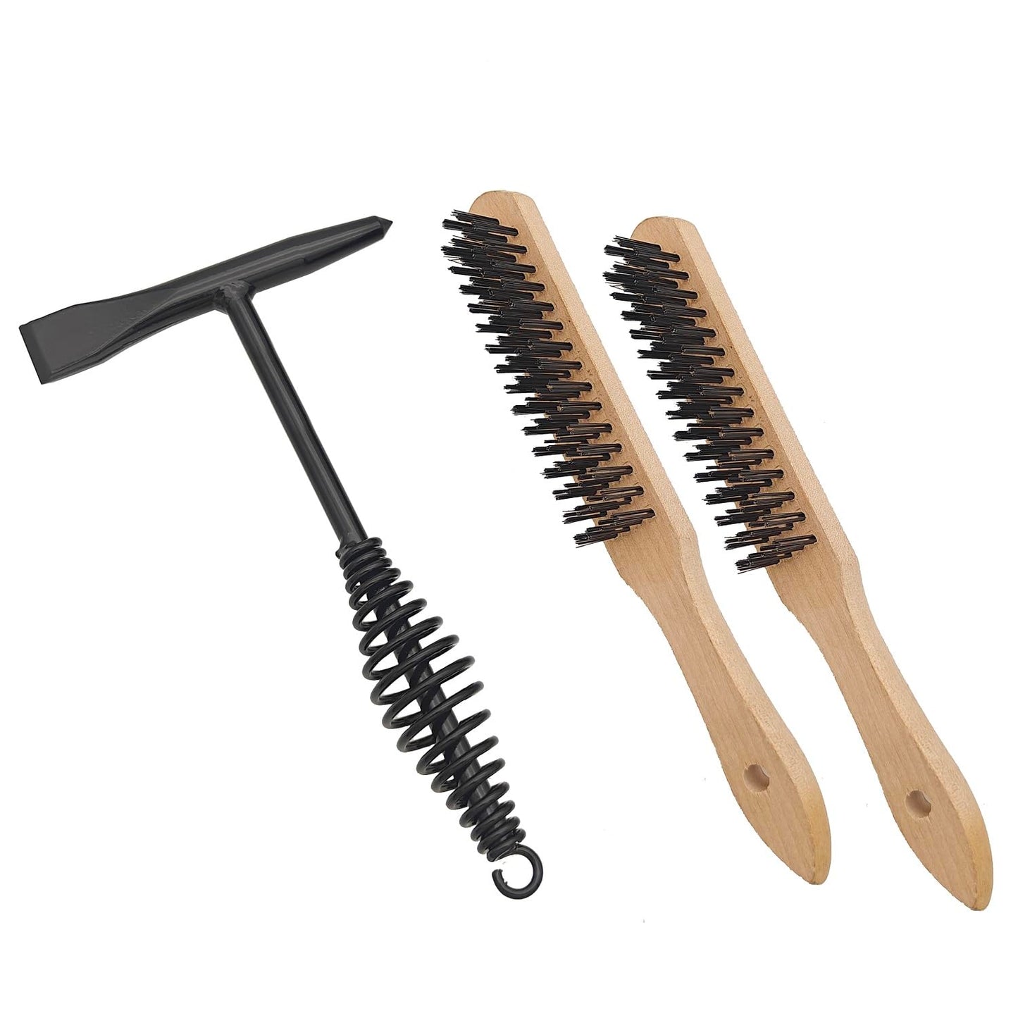 Welding Chipping Hammer with Coil Spring Handle,10.5",Cone and Vertical Chisel,10" Wire Brush