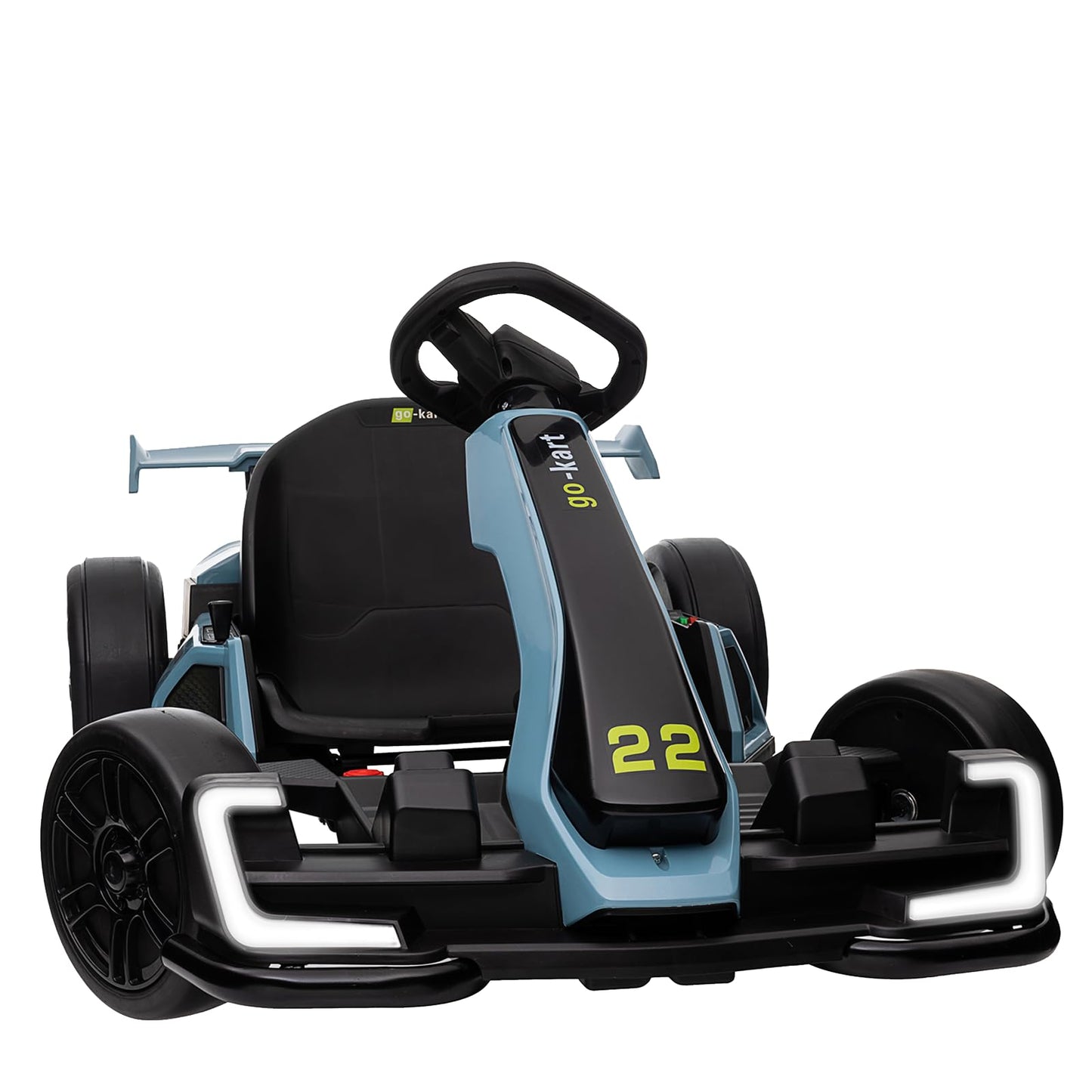Kerry Yoo Go Kart Electric Drift Kart Car with Adjustable Seat, 24V Outdoor Ride on Toy with 4 Speed Mode, Crazy Cart for Kids 6-12 Years Old, Fast 300W Motor, 8.5 MPH, LED Lights, Bluetooth - Red