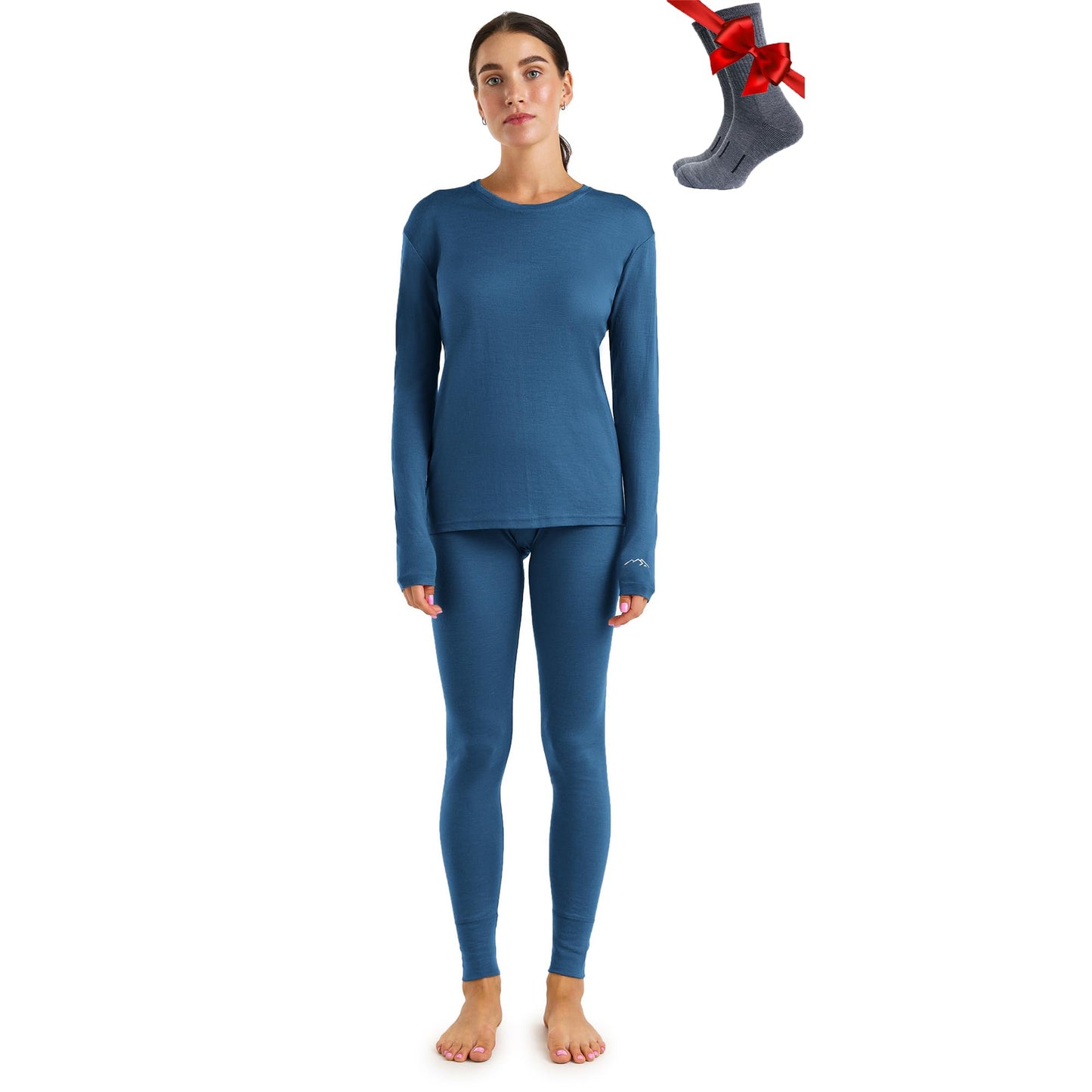 Merino.tech Merino Wool Base Layer Women Set - Heavyweight, Lite, Midweight Merino Thermal Underwear For Women Top, Bottom