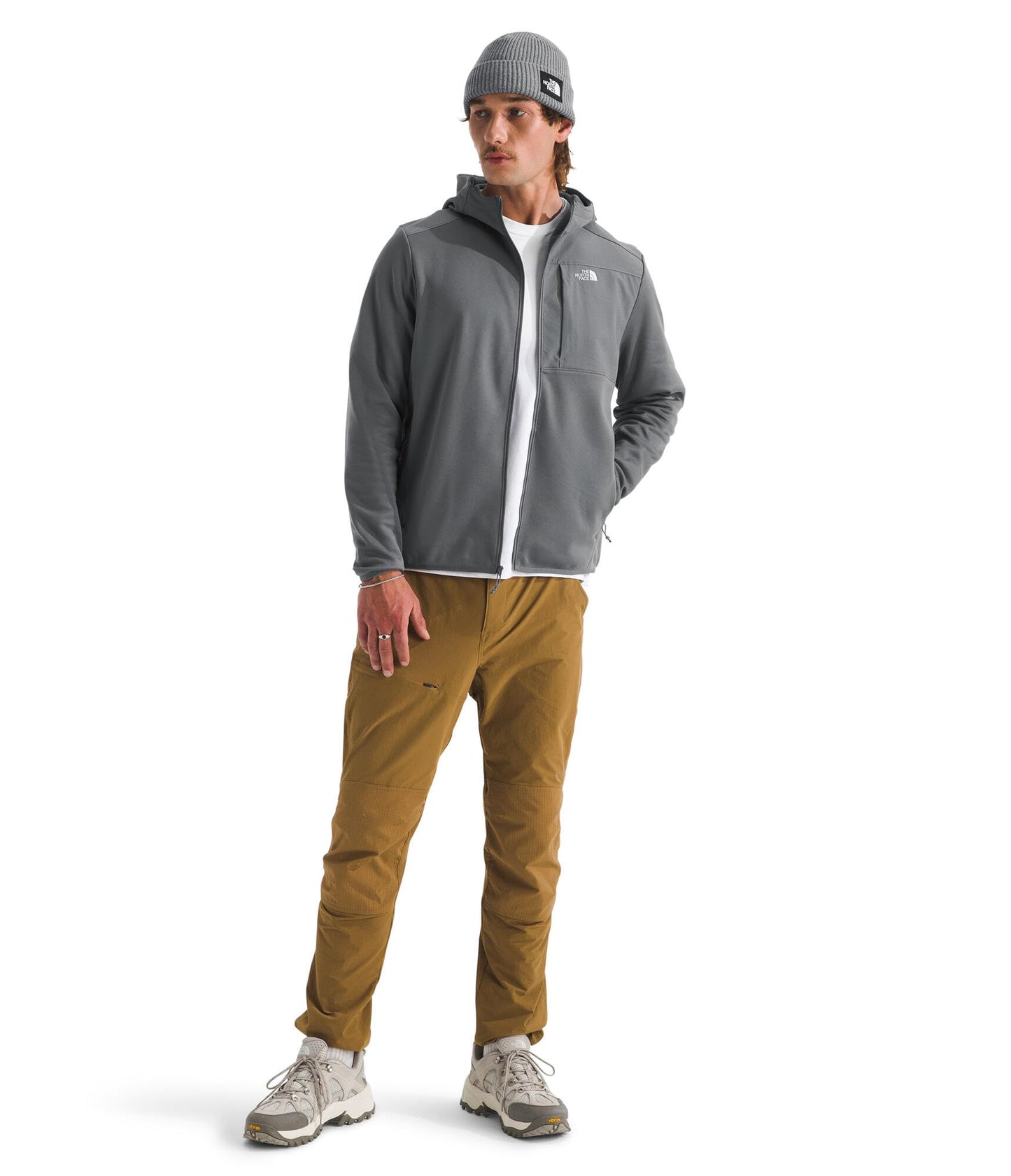 THE NORTH FACE Men's TNF Performance Fleece Full Zip Hoodie | Lightweight Hooded Top, Elastic Binding & Zip Pockets