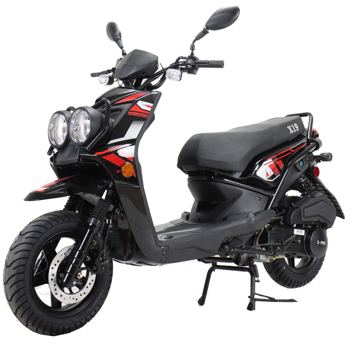 X-PRO 150cc Adult Moped Street Gas Moped 150cc Bike with 12" Aluminum Wheels (Black)