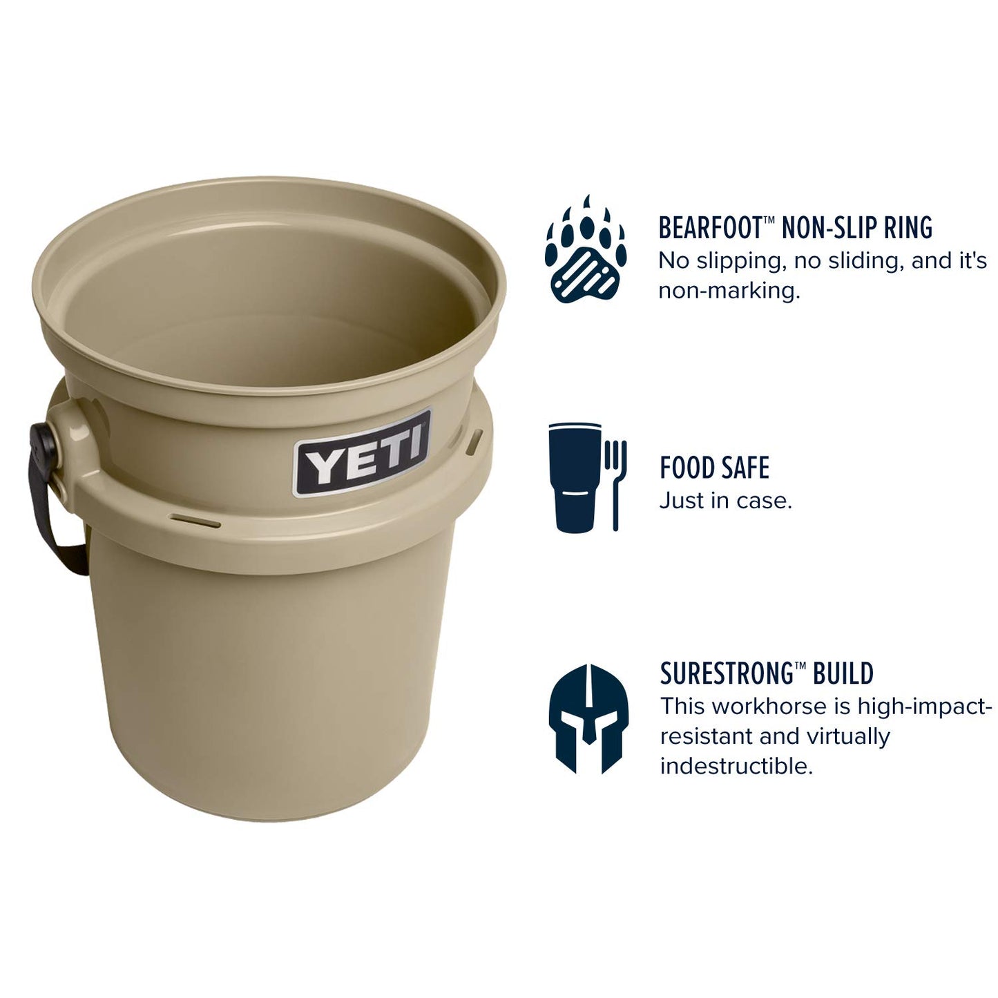 YETI Loadout 5-Gallon Bucket, Impact Resistant Fishing/Utility Bucket