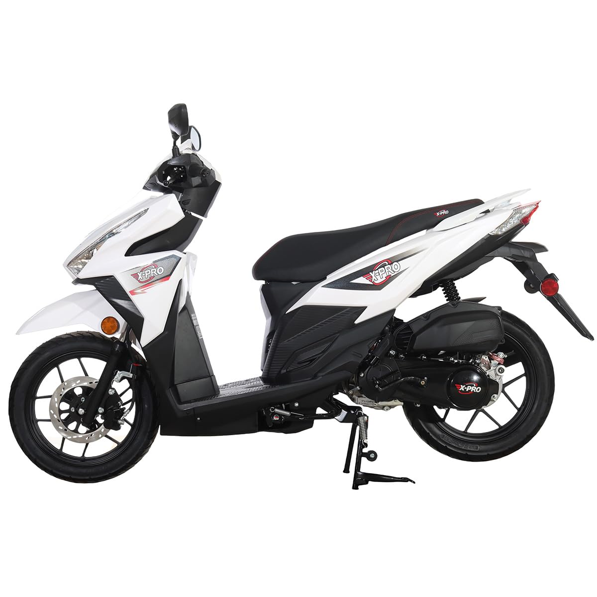 X-PRO Orion 200 Gas Moped Adult Gas Street Moped with 14" Wheels! LED Headlight!