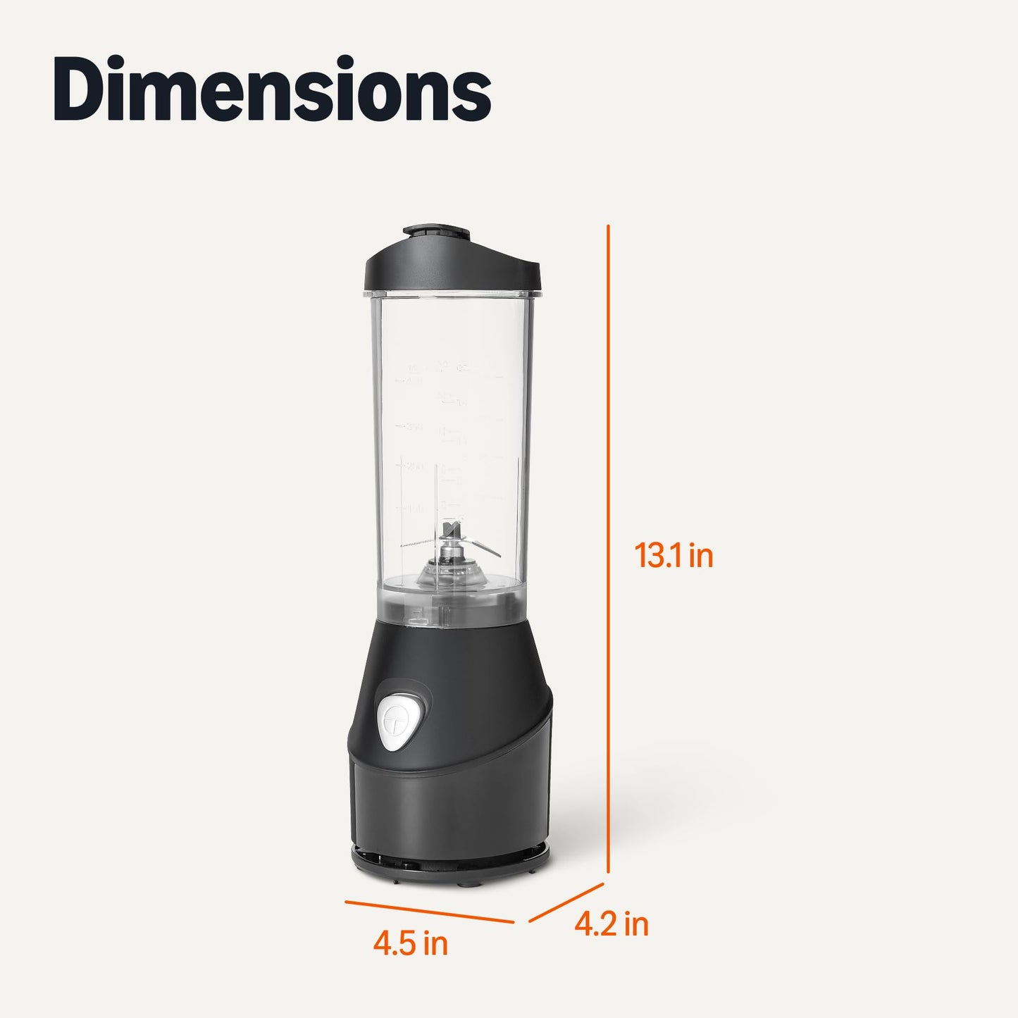Amazon Basics Portable Blender for Smoothies and Shakes with 250W Power,15 Oz BPA Free Travel Cup and Lid, Black