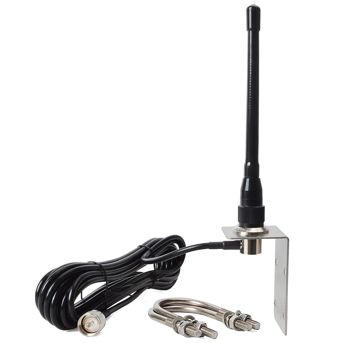 HYS VHF Marine Antenna Low-Profile 156-163MHz with 16.4ft(5m) RG58 Low Loss Premium Coaxial Cable with PL259