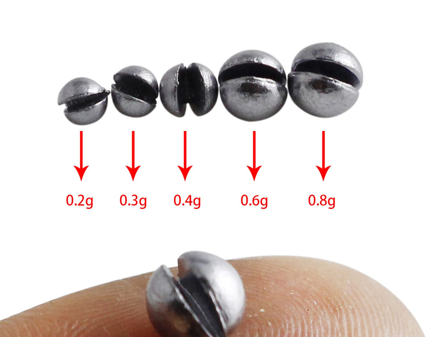 Joyiii Fishing Weights Sinkers 205pcs/100pcs Lead Split Shot Fishing Line Sinkers 5 Sizes Removable Egg Lead Assortment