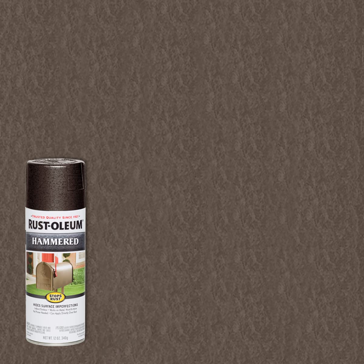 Rust-Oleum 7214830-6PK Stops Rust Hammered Spray Paint, 12 oz, Gray, 6 Pack