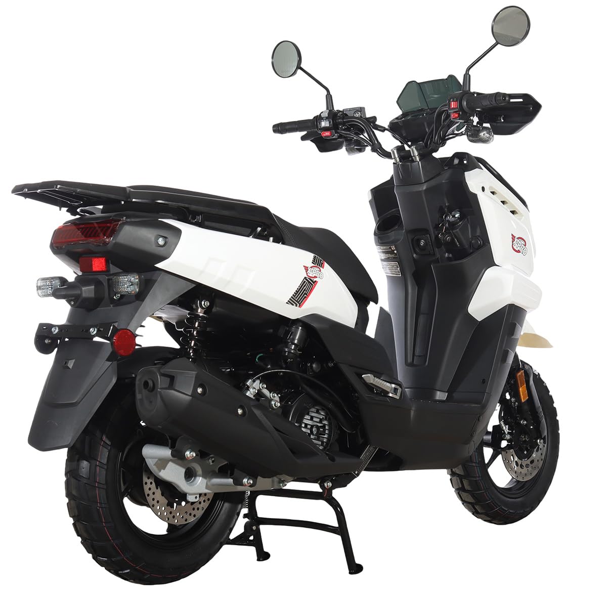 X-PRO Tank 200 Gas Moped Adult Gas Street Moped with 12" Wheels! LED Headlight!