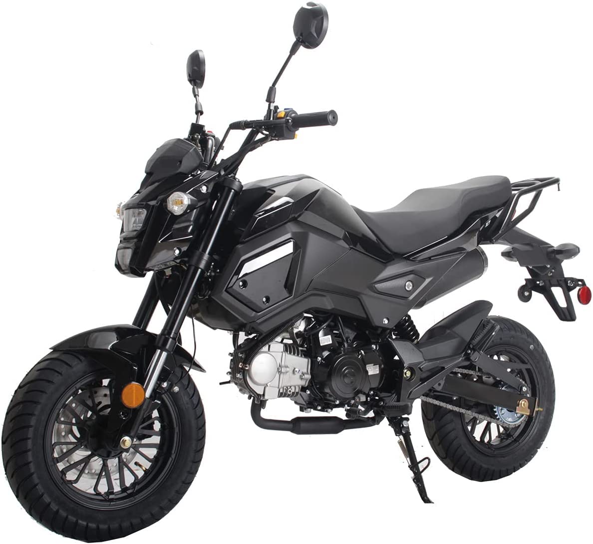 HHH 125cc Motorcycle Bike Vader 125 Street Scooter 125cc Motorcycle Gas Bike, Scooter with Big Headlights (Black) (Factory Packaged) - Large