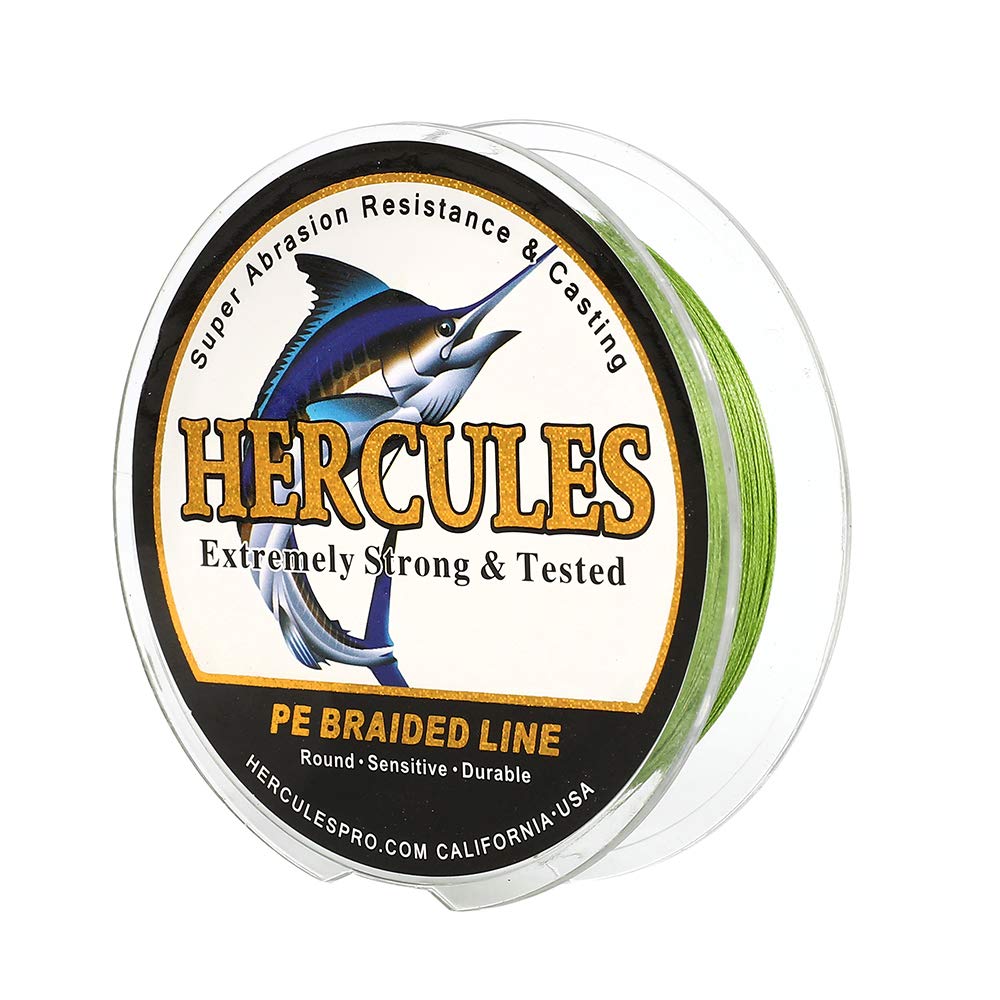 HERCULES Cost-Effective Super Cast 8 Strands Braided Fishing Line 10LB to 300LB Test for Salt-Water,109/328/547/1094 Yards(100M/300M/500M/1000M),Diam.#0.12MM-1.2MM,Hi-Grade Performance,Variety Colors