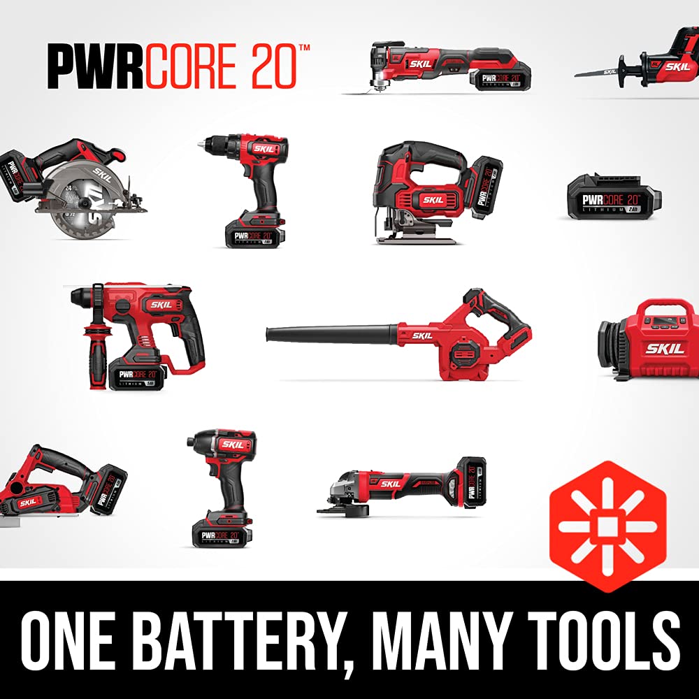 SKIL 20V Compact Reciprocating Saw Includes 2.0Ah PWR CORE 20 Lithium Battery and Charger - RS582902