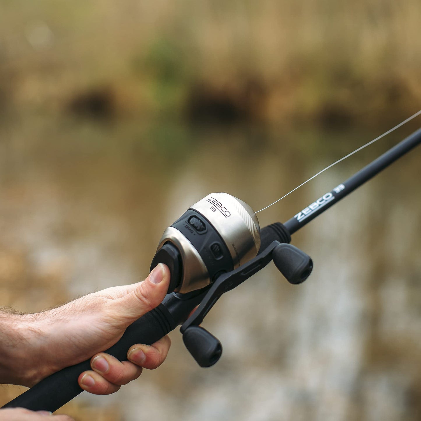 Zebco 33 Spinning Reel and Telescopic Fishing Rod Combo