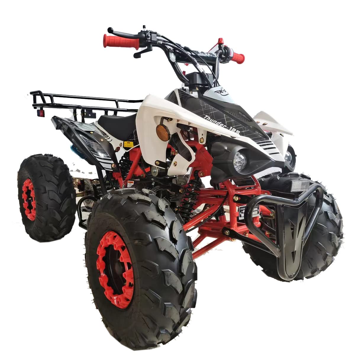X-PRO 125cc ATV with Automatic Transmission w/Reverse, LED Headlights, Big 19"/18" Tires! (Red, Factory Package)