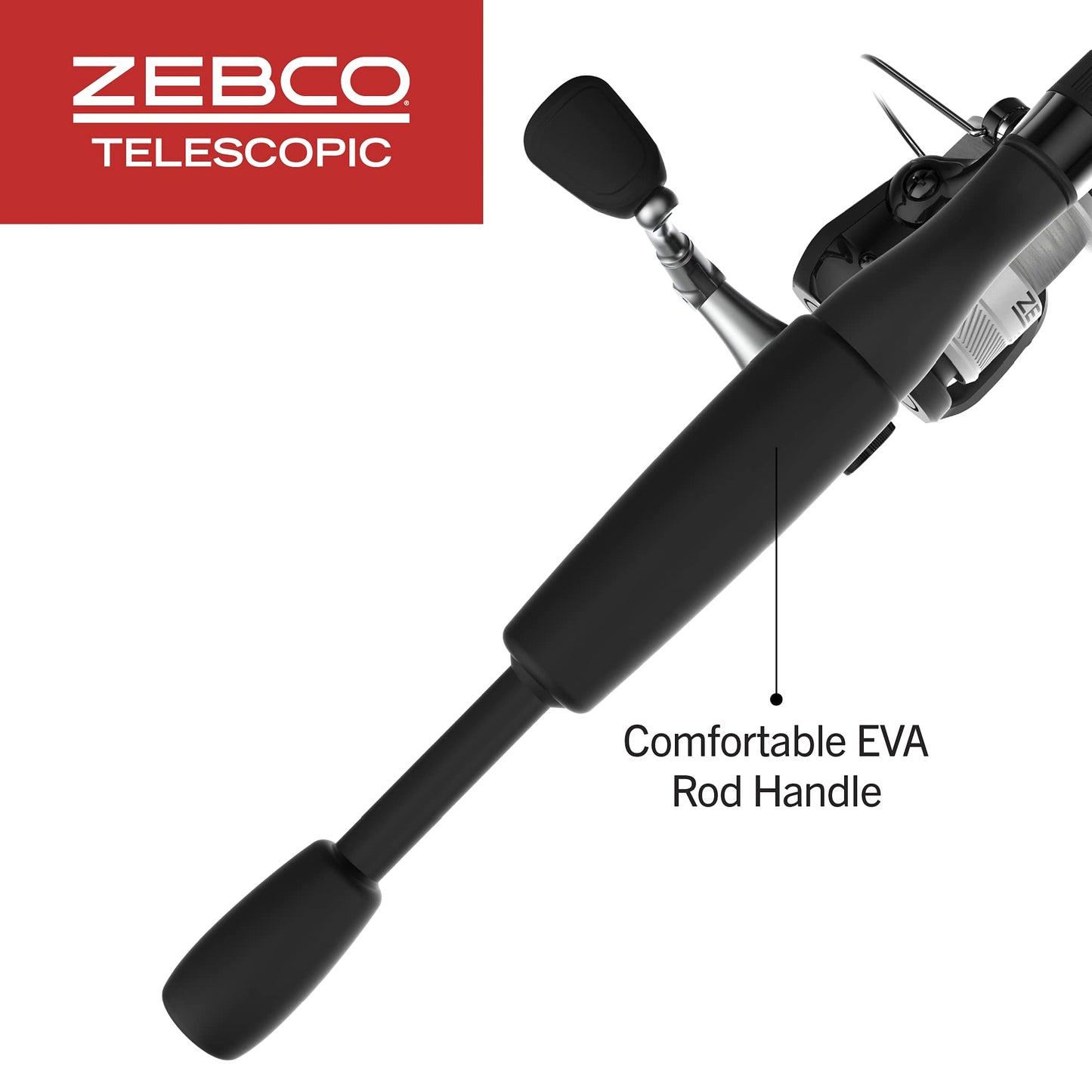 Zebco 33 Spinning Reel and Telescopic Fishing Rod Combo