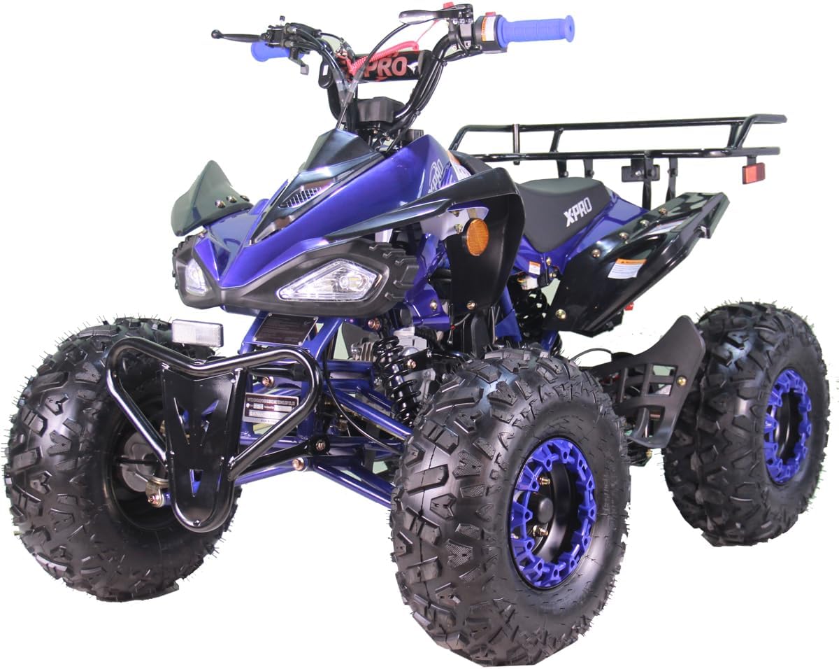X-PRO Leopard 125 ATV 4 Wheels Quad 125cc ATV Quads with Automatic Transmission w/Reverse, Big 19"/18" Tires! (Blue)