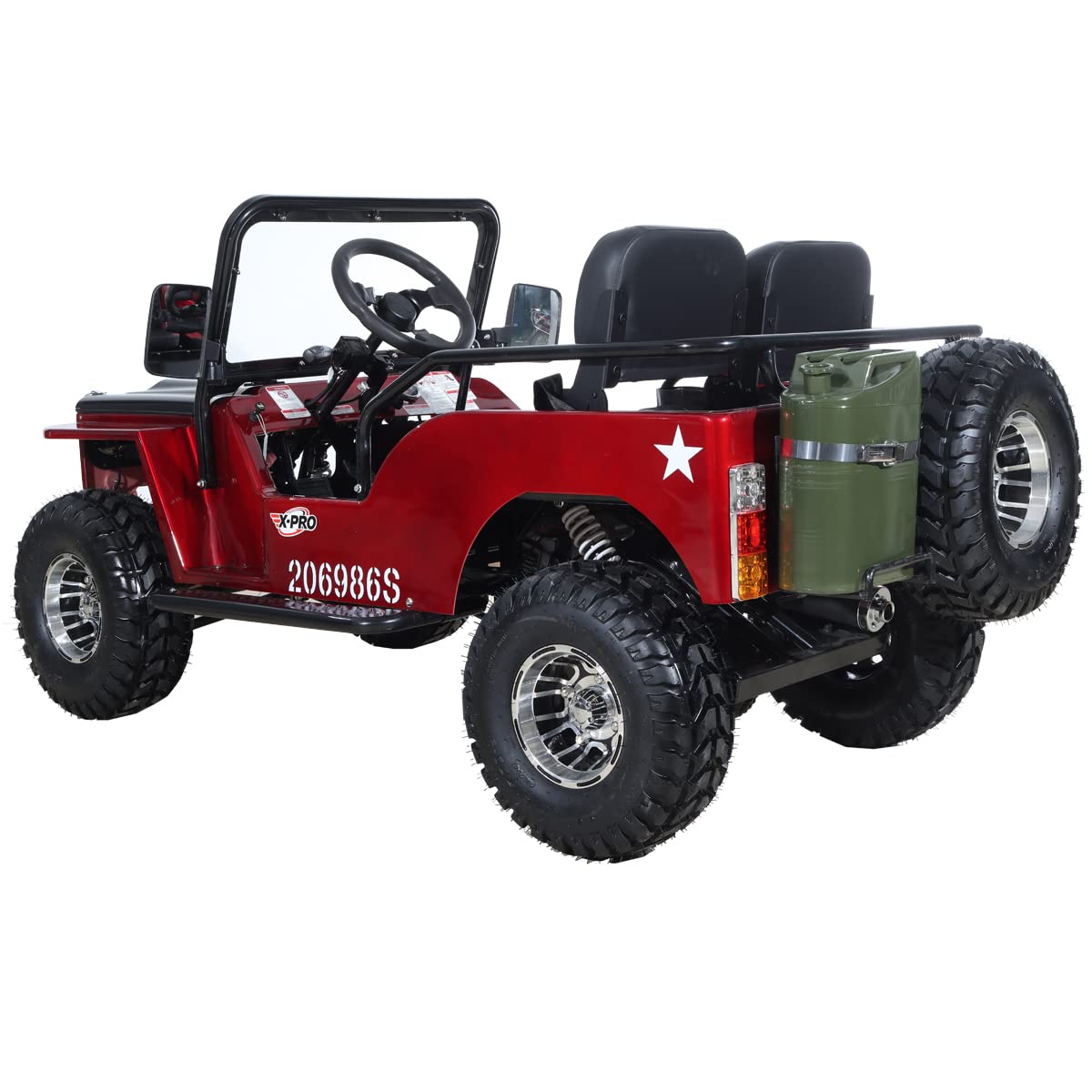 X-PRO Ranger 125 125cc Go Kart with 3-Speed Semi-Automatic Transmission w/Reverse, Big 18" Aluminium Rim Wheels!(Red)