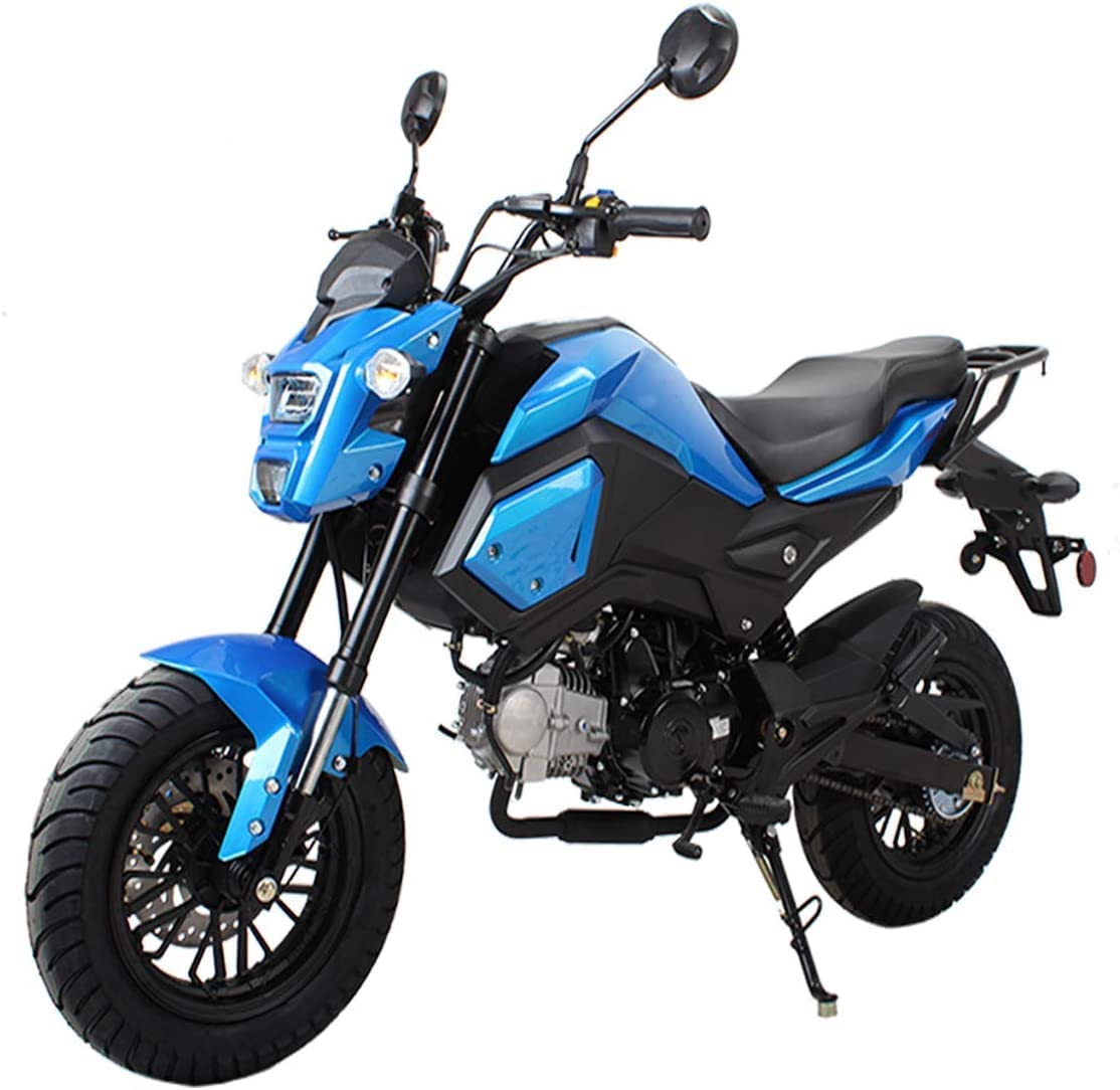 HHH 125cc Motorcycle Bike Vader 125 Street Scooter 125cc Motorcycle Gas Bike, Scooter with Big Headlights (Black) (Factory Packaged) - Large